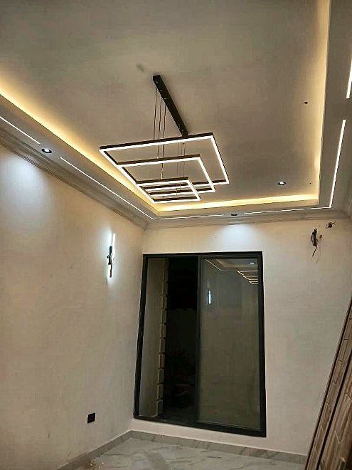 Sebule — LED cove na pendant ya mraba — Gibons Electrical Solutions, Dar es Salaam
